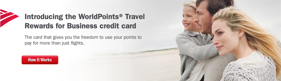 Introducing the WorldPoints® Travel Rewards for Business credit card. The card that gives you the freedom to use your points to pay for more than just flights.